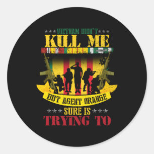 Viëtactische Veteranen Dag Oranje agent Slachtoffe Ronde Sticker
