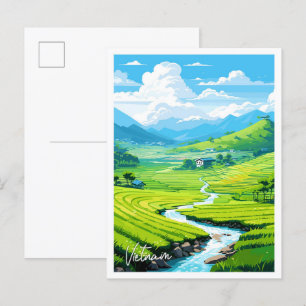 Vietnam Art Travel illustratie Briefkaart