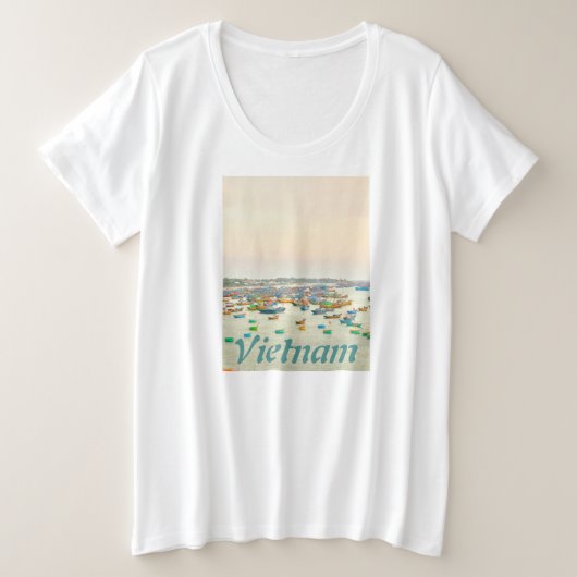 Vietnam Boten Grote Maat T-shirt (Design voorkant)