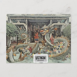 Vietnam Drakentempel,  datum Briefkaart