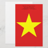 Vietnam Drapeau Yellow Star papeterie personnalisé (Devant / Derrière)