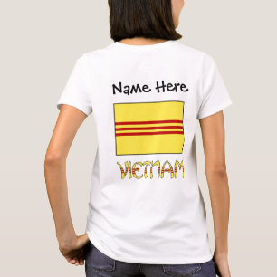 Vietnam en Zuid-Vietnamese vlag met uw naam T-shirt