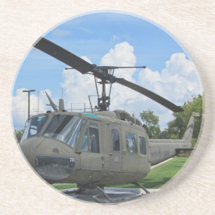  Vietnam Euh-1 Huey Militaire Helikopter Zandsteen Onderzetter