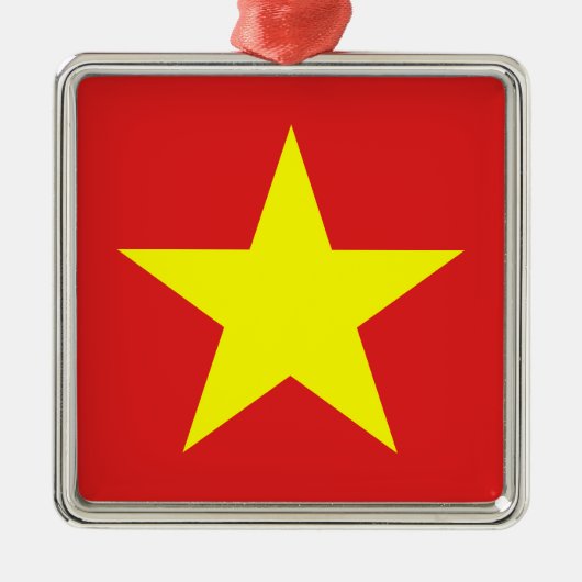 Vietnam Flag Yellow Star Metal Ornament (Voorkant)