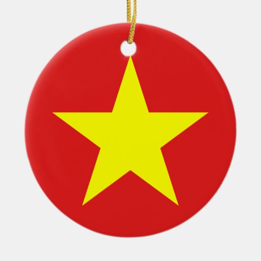 Vietnam Flag Yellow Star Round Ornament (Voorkant)