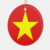 Vietnam Flag Yellow Star Round Ornament (Links)