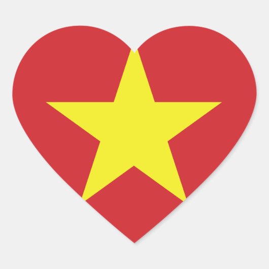 Vietnam Heart Flag Hart Sticker (Voorkant)