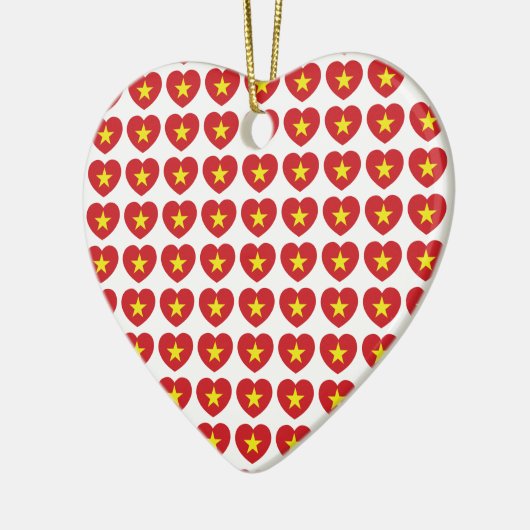 Vietnam Heart Flag Keramisch Ornament (Links)