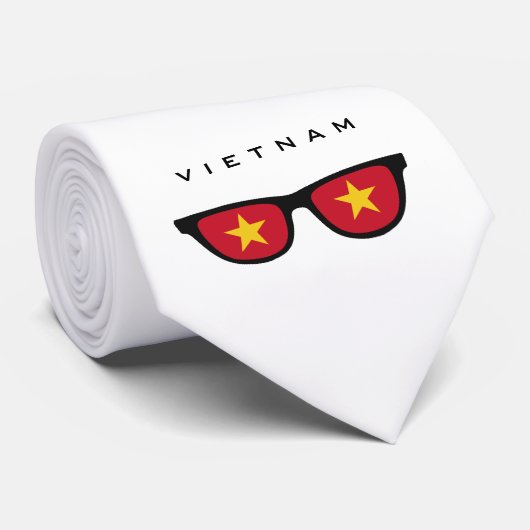 Vietnam heeft aangepaste tekst en kleuren stropdas (Opgerold)