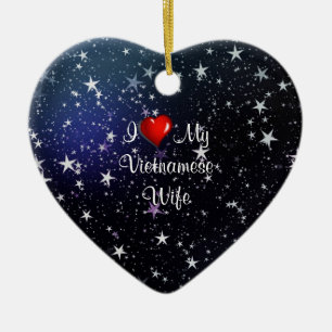 Vietnam: Ik hou van mijn Vietnamese vrouw Keramisch Ornament
