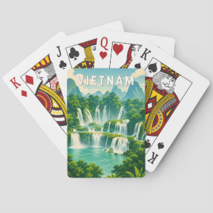 Vietnam Illustratie Reis Kunst Vintage Pokerkaarten