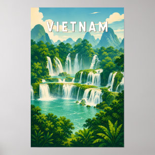 Vietnam Illustratie Reis Kunst Vintage Poster