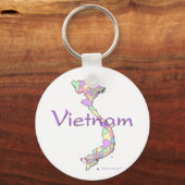 Vietnam-kaart Sleutelhanger (Voorkant)