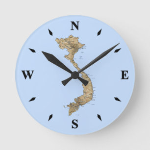 Vietnam-kaartklok Ronde Klok