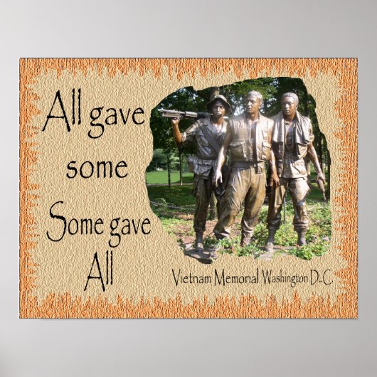 Vietnam Memorial over de achtergrond Poster (Voorkant)