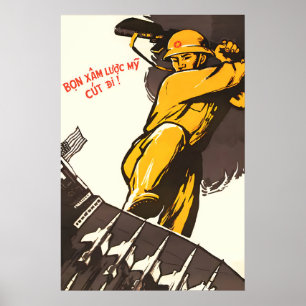 Vietnam Oorlog Propaganda Poster 1966 Anti-Amerika