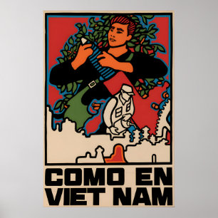 Vietnam Oorlog Propaganda Poster Como en Vietnam
