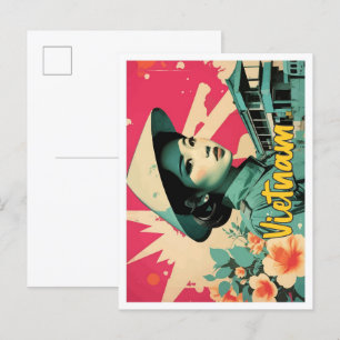 Vietnam Pop Art Travel Illustration Briefkaart