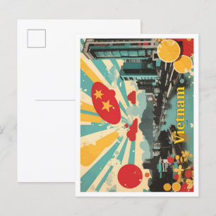 Vietnam Pop Art Travel Illustration Briefkaart