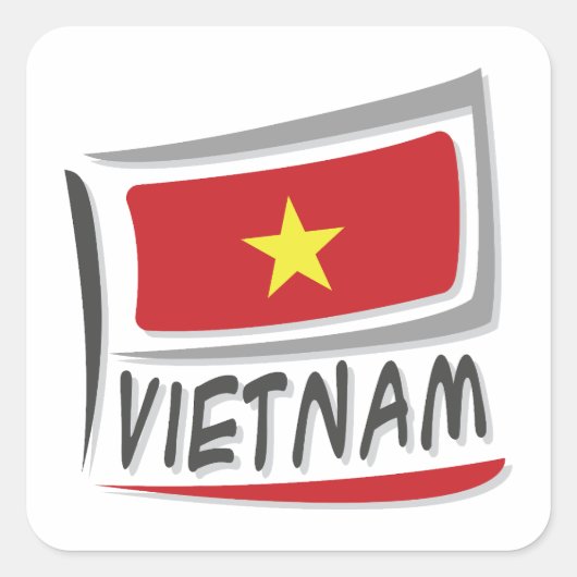 Vietnam Pride X-vlag Vierkante Sticker (Voorkant)