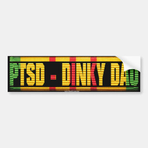 Vietnam PTSD - Dinky Dau Ribbon Bumpersticker