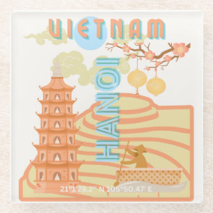 Vietnam Reiskunst Glazen Onderzetter