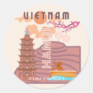 Vietnam Reiskunst Ronde Sticker