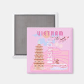 Vietnam Reiskunst, Roze Magneet (Voorkant / Achterkant)