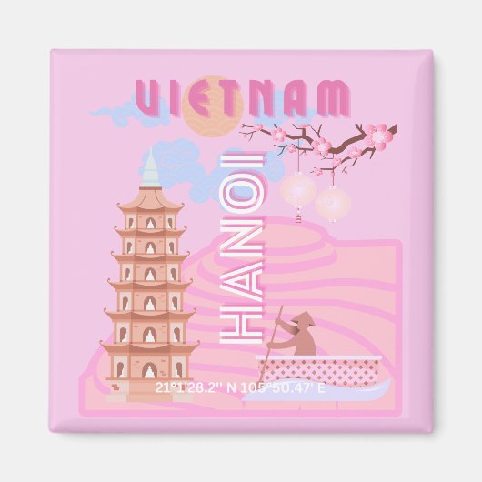 Vietnam Reiskunst, Roze Magneet (Voorkant)