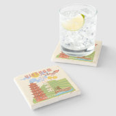 Vietnam Reiskunst Stenen Onderzetter (Zijkant)