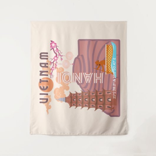 Vietnam Reiskunst Wandkleed (Voorkant)