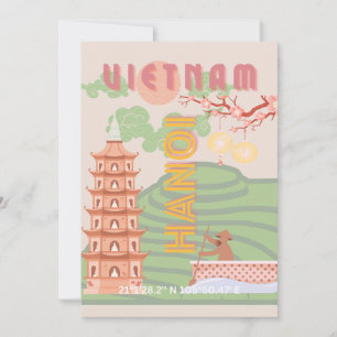 Vietnam Reizen Kunst,  Feestdagenkaart
