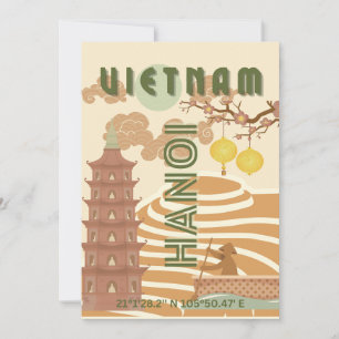Vietnam Reizen Kunst,  Feestdagenkaart