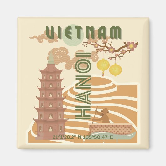 Vietnam Reizen Kunst, Magneet (Voorkant)