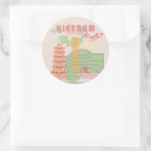 Vietnam Reizen Kunst,  Ronde Sticker (Tas)