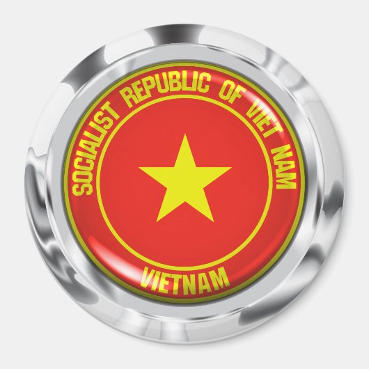 Vietnam Round Emblem Magneet (Voorkant)