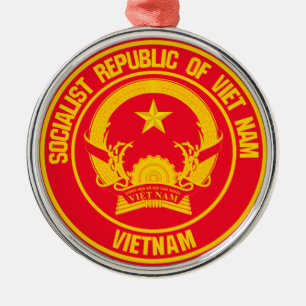 Vietnam Round Emblem Metalen Ornament