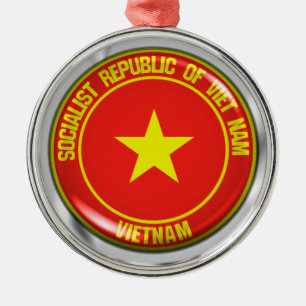 Vietnam Round Emblem Metalen Ornament