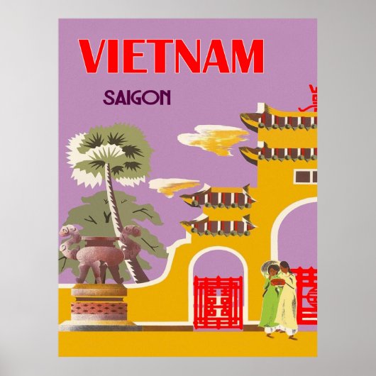 Vietnam, Saigon, vintage-reis Poster (Voorkant)