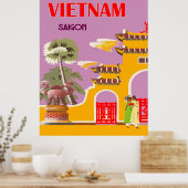 Vietnam, Saigon, vintage-reis Poster (Keuken)
