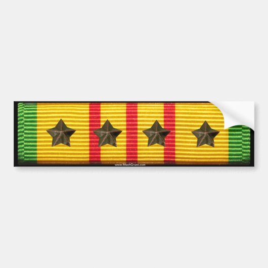 Vietnam Service Ribbon - 4 Campagnestars Bumpersticker (Voorkant)