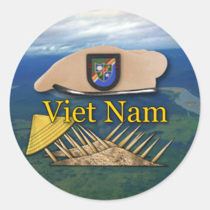 vietnam Sticker, veteraan van de landranger Ronde Sticker