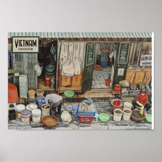 Vietnam Street Life, reisdatum Poster