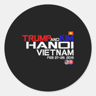 Vietnam Top Kim En Trump T Shirt  Ronde Sticker