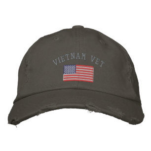 Vietnam Vet met Amerikaanse vlag Pet