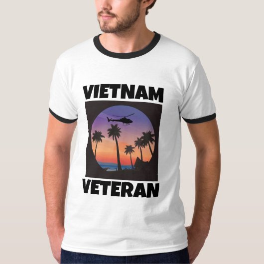 VIETNAM VETERAAN  RINGER T-SHIRTS (Voorkant)