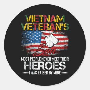 Vietnam Veteraan's zoon Vietnam Vet Ronde Sticker