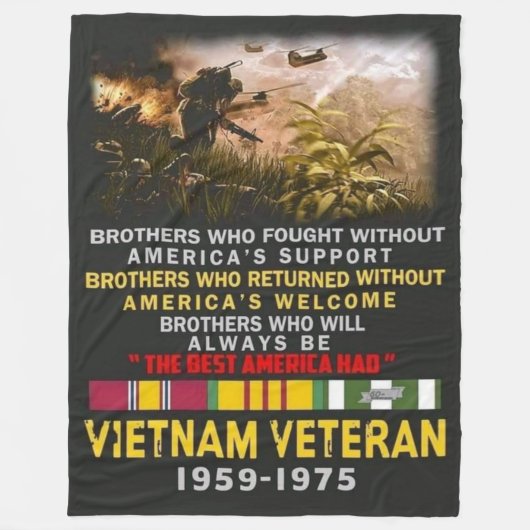 VIETNAM VETERAN FLEECE DEKEN (Voorkant)