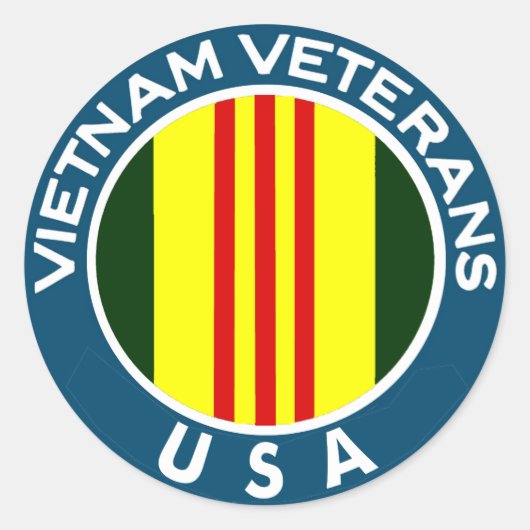 Vietnam Veterans van de VS Ronde Sticker (Voorkant)