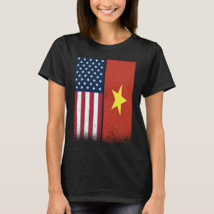 Vietnam Vietnamese Amerikaanse vlaggen trots VS Vi T-shirt